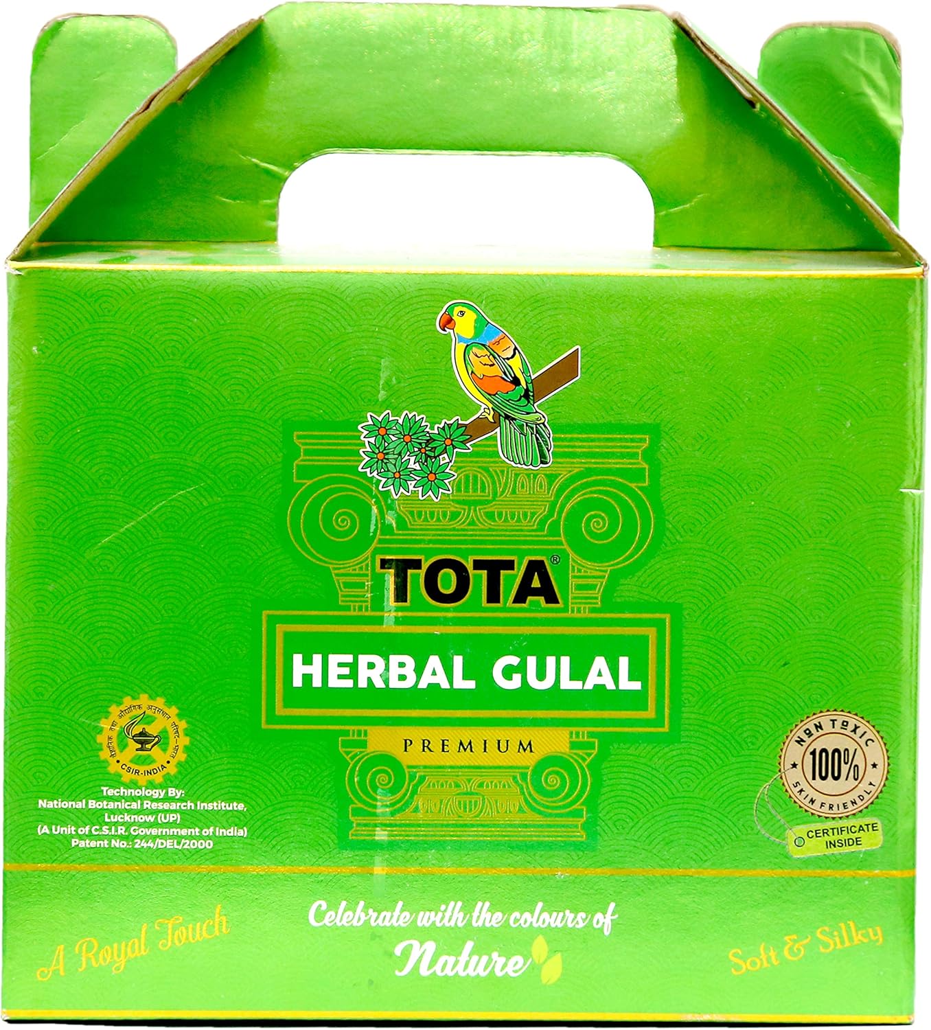 TOTA Herbal Holi Colour Giftbox | Certified Non-Toxic Chemical Free Natural Colors Ð 500 gm |Pack of 5 Neon Color Holi Gulal - Pink, Orange, Green, Light Green, Light Pink