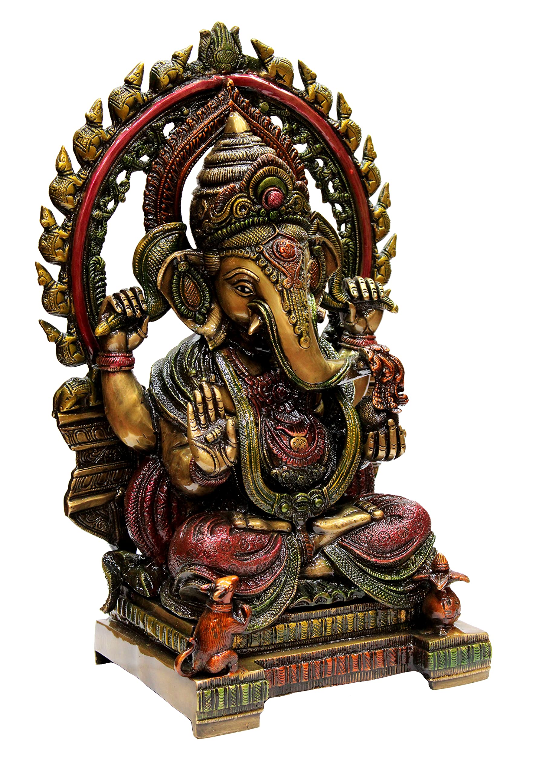 eSplanade Brass Ganesh Ganesha Ganpati Vinayak Showpiece | Murti Idol Statue Sculpture - 19.75" Inches - Big Size
