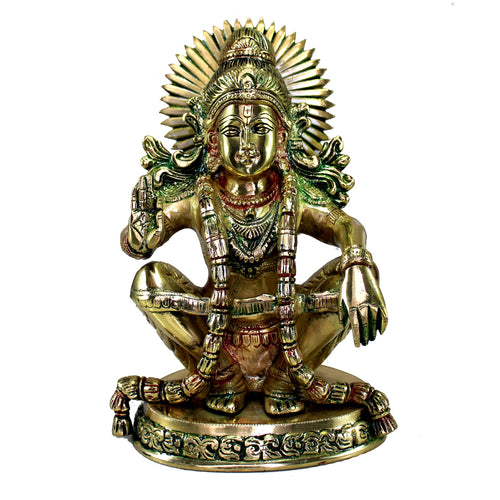 eSplanade Brass Aiyyappa Statue | Ayyappa Swamy | Aiyyappan Statue | Pooja Idols | Home Decor - 9.75
