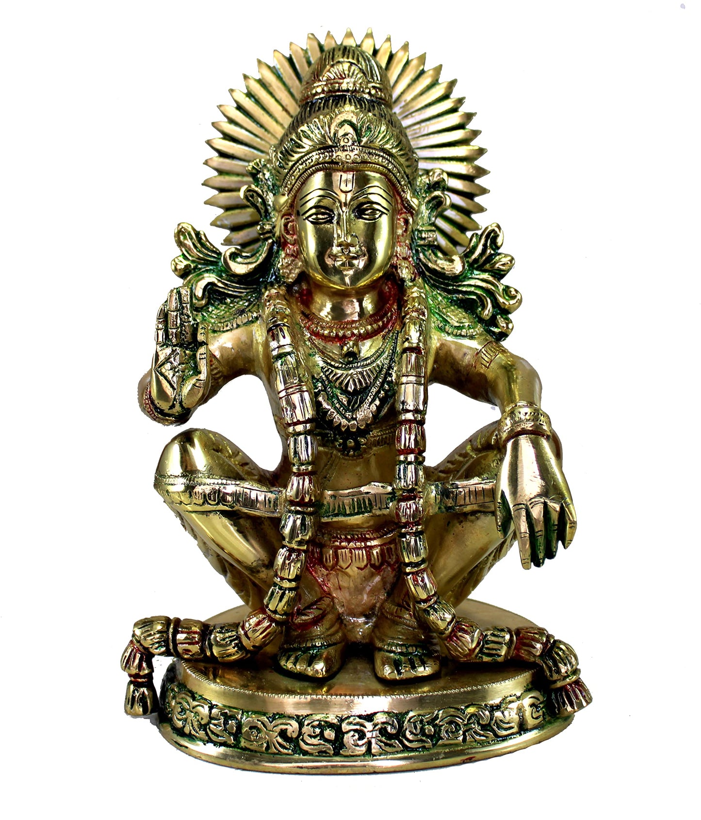 eSplanade Brass Aiyyappa Statue | Ayyappa Swamy | Aiyyappan Statue | Pooja Idols | Home Decor - 9.75" Inches