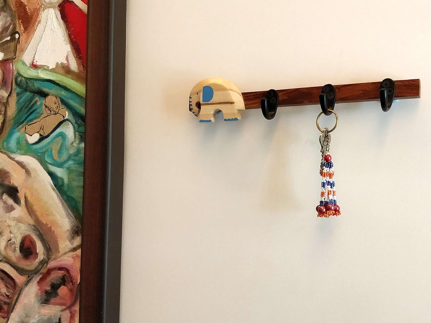 IVEI Sleek and Simple Minimal Wooden Handcrafted Camera & Elephant Hook - for Room - Hooks for Clothes and Bags - Hooks for Keys - Key Holder