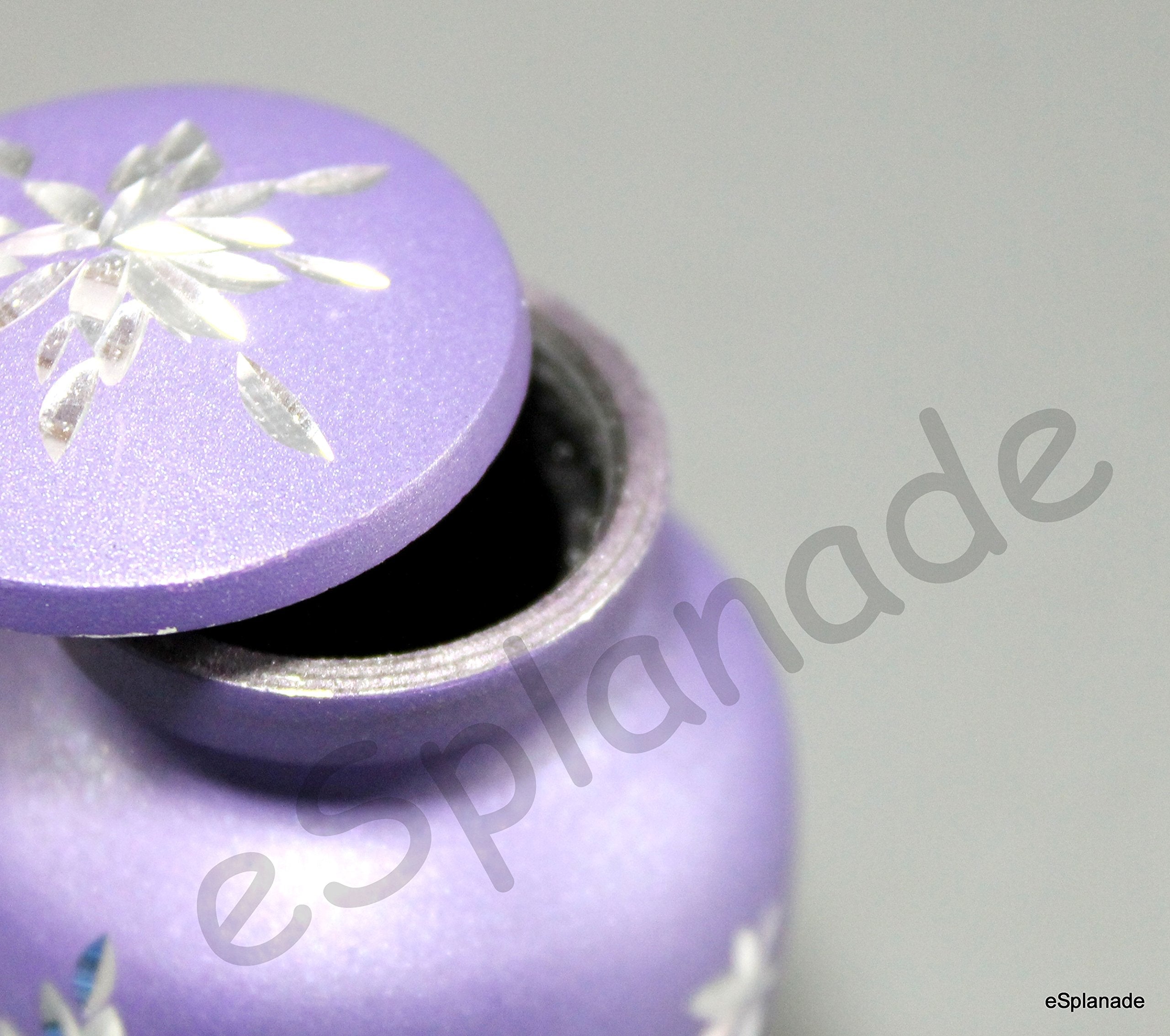 eSplanade Metal Mini Cremation Urn Keepsake Memorial Jar Pot Container | Small Urn for Funeral Ashes Burial | Engraved Metal Keepsake | Navy Blue, Grey, Purple, White  - 3" Inches