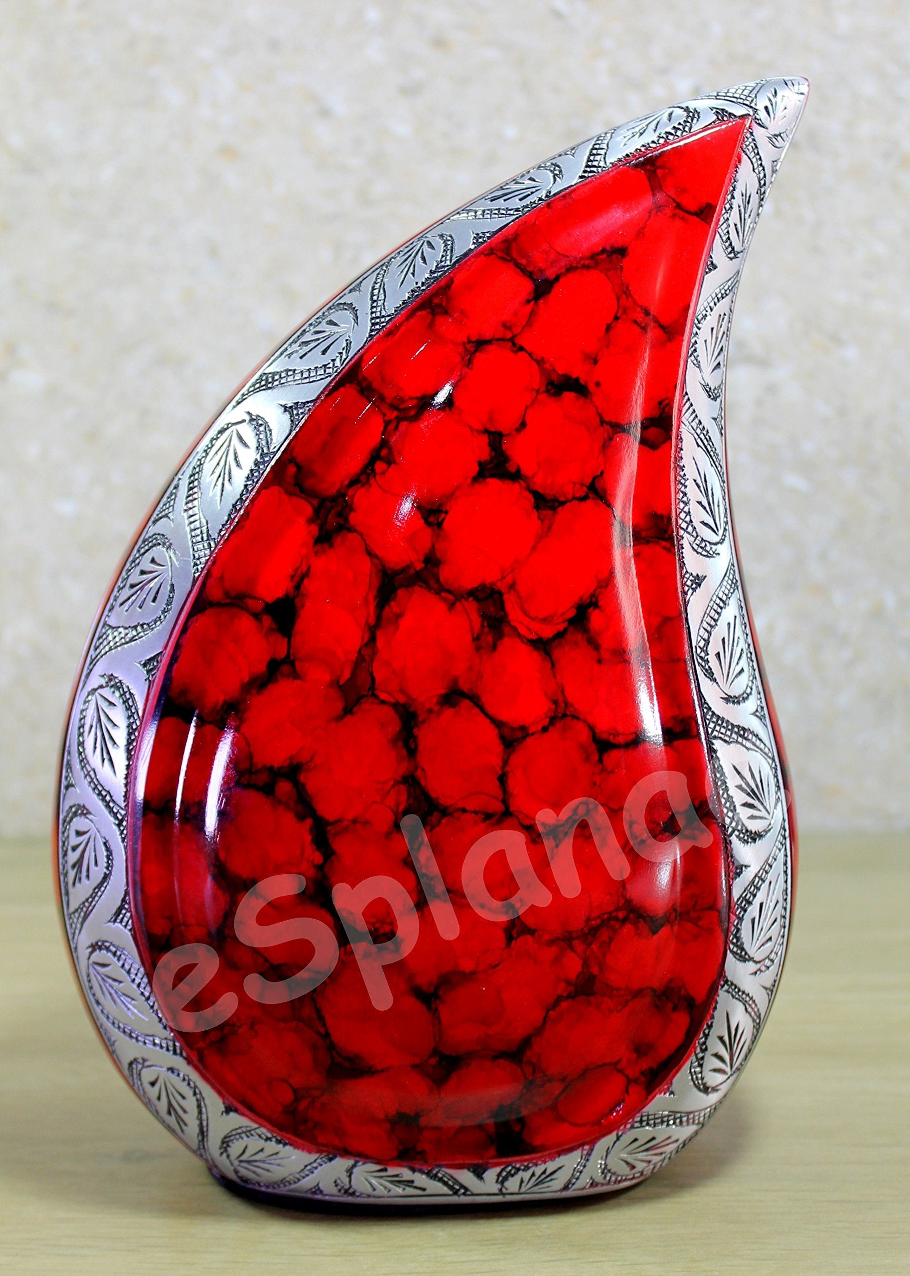 eSplanade Teardrop Cremation Urn Memorial Container Jar Pot | Cremation urn | Metal urn | Burial urn