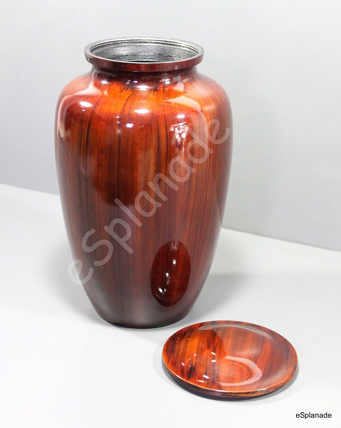 eSplanade Metal Cremation Urn Memorial Jar Pot Container | Full Size Printed Urn for Funeral Ashes Burial | Metal Urns | (Multicolor) - 10" Inches