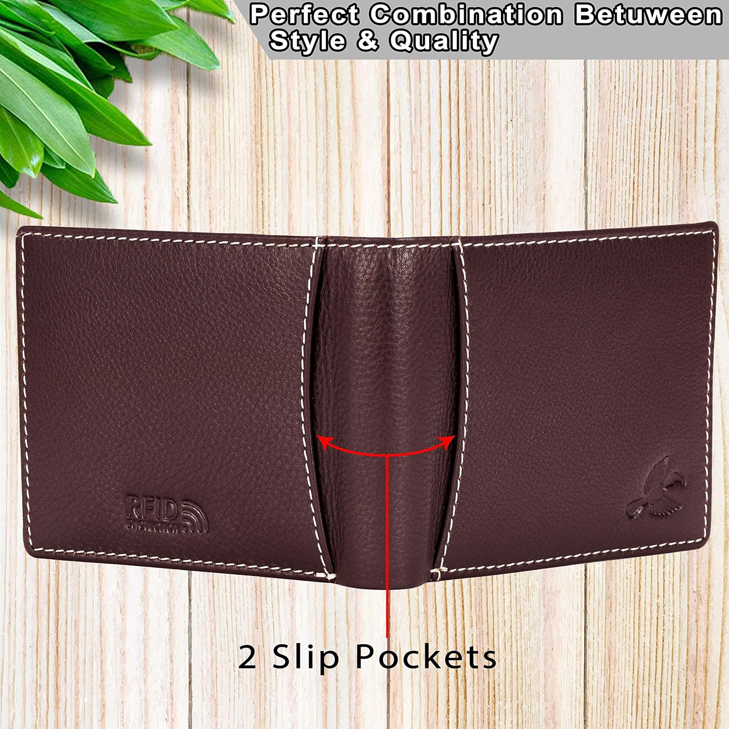HORNBULL Mens Gift Combo Brown Wallet and Brown Belt | RFID Wallet for Men | Genuine Leather Men's Combo BW3095