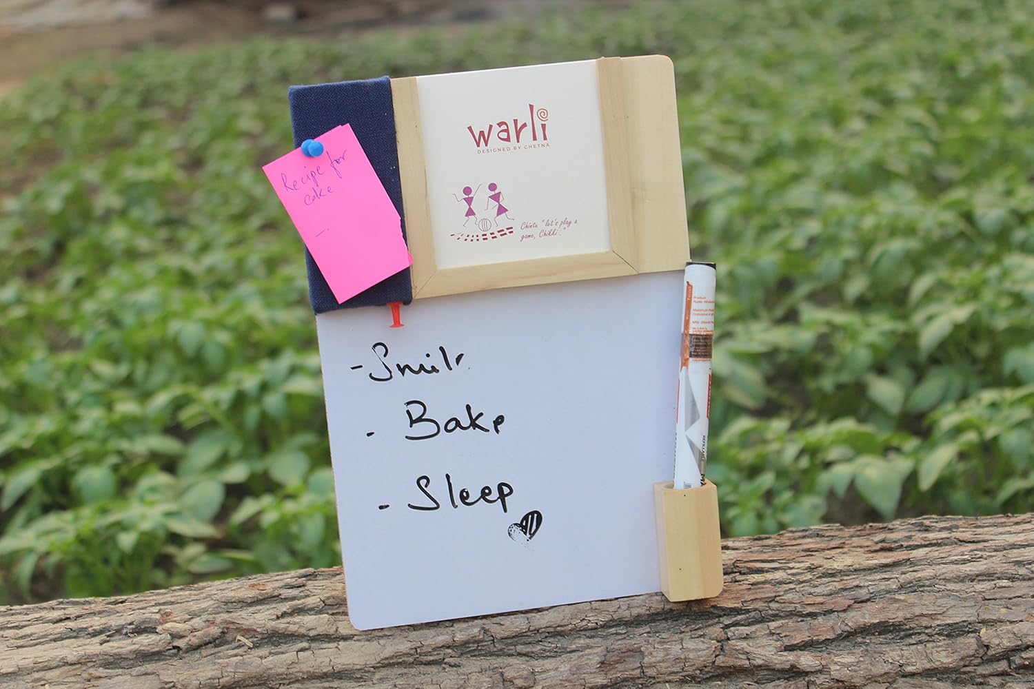 IVEI Warli Calendar with Pin Board & White Board - Magnet Board Calendar for Fridge - Utility Desk Calendar Dry Erase Board - Mini Calendar Fridge Magnet with Whiteboard & Pinboard - Brown, Green, Wine, Yellow, Blue