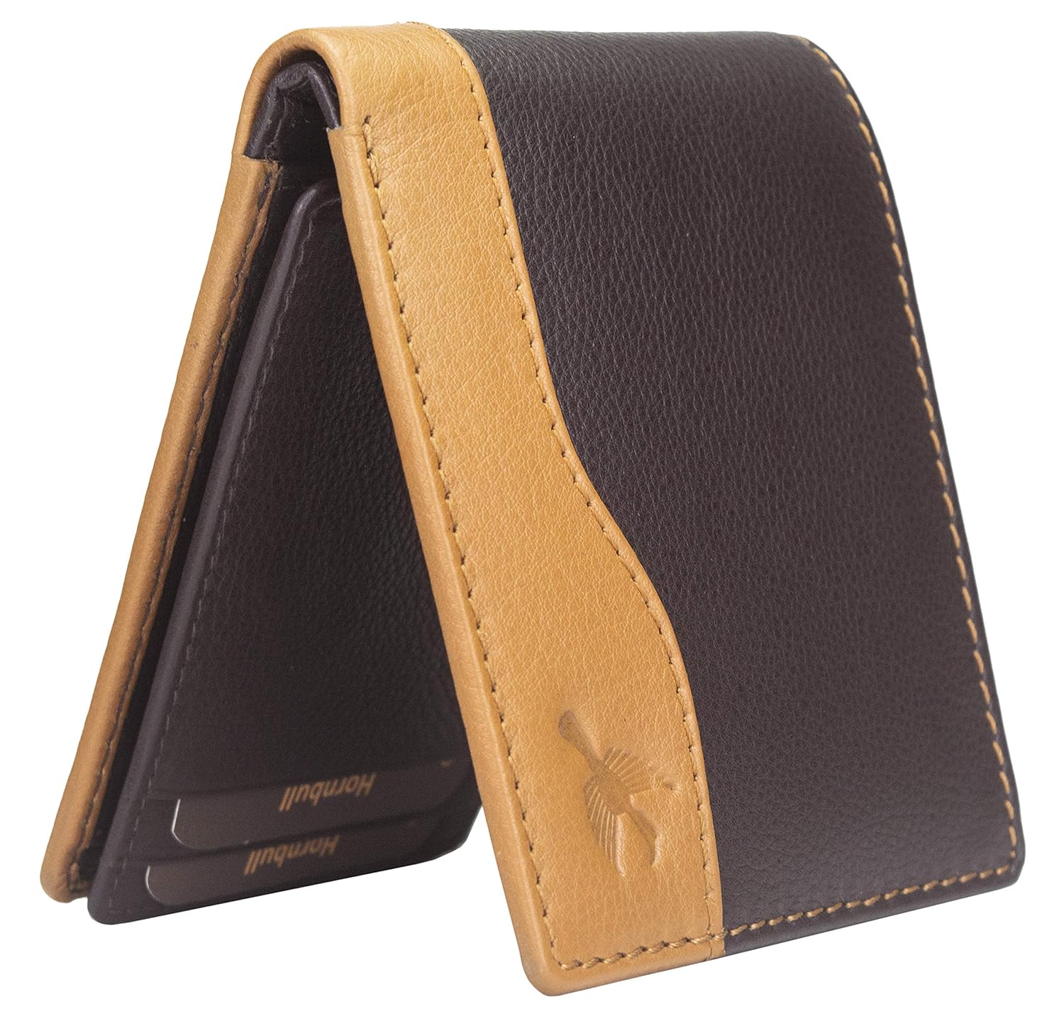 HORNBULL Men's Buttler Genuine Leather RFID Blocking Wallet (114 BRN)