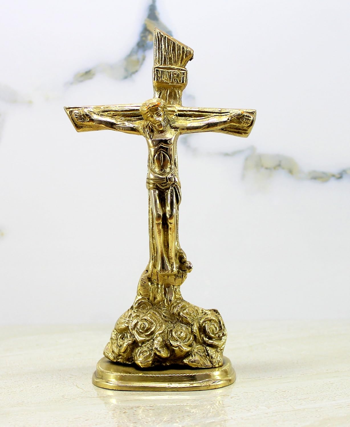 StonKraft Brass Holy Statue of Jesus Christ - Jesus Cross - Idol Statue Sculpture - 8" Inches