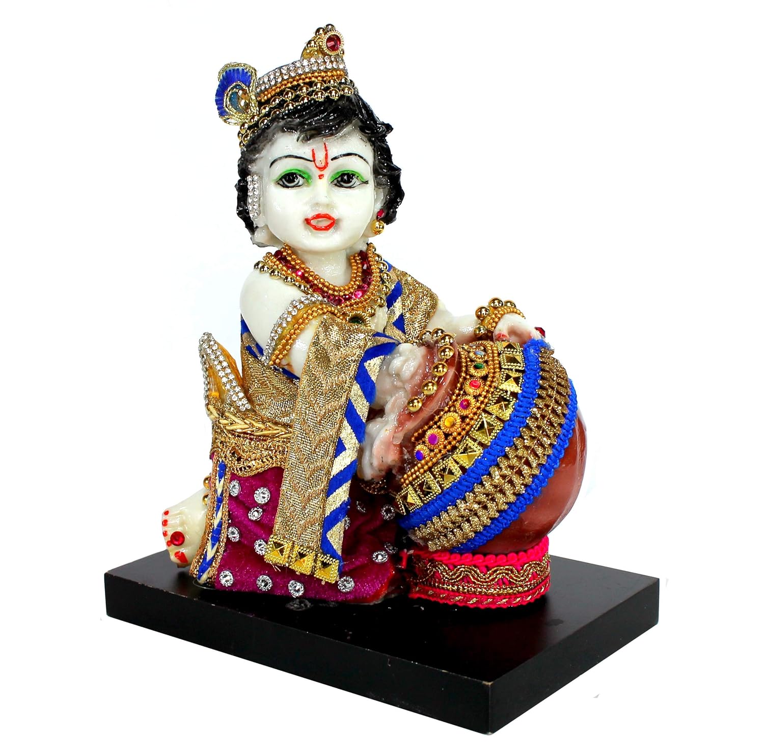 ESPLANADE Resin Krishna Makhan Chor Statue (Multicolour, 7.5")