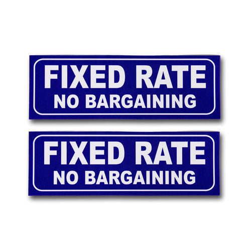 eSplanade Fixed Price No Bargaining Sign Sticker Decal - Easy to Mount Weather Resistant Long Lasting Ink Size (9