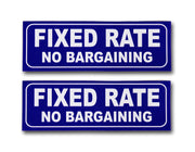 eSplanade Fixed Price No Bargaining Sign Sticker Decal - Easy to Mount Weather Resistant Long Lasting Ink Size (9" x 3")