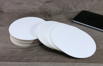 eSplanade Disposable Paper Coasters - Use and Throw Reversible Paper Coasters - Set of 100 - White