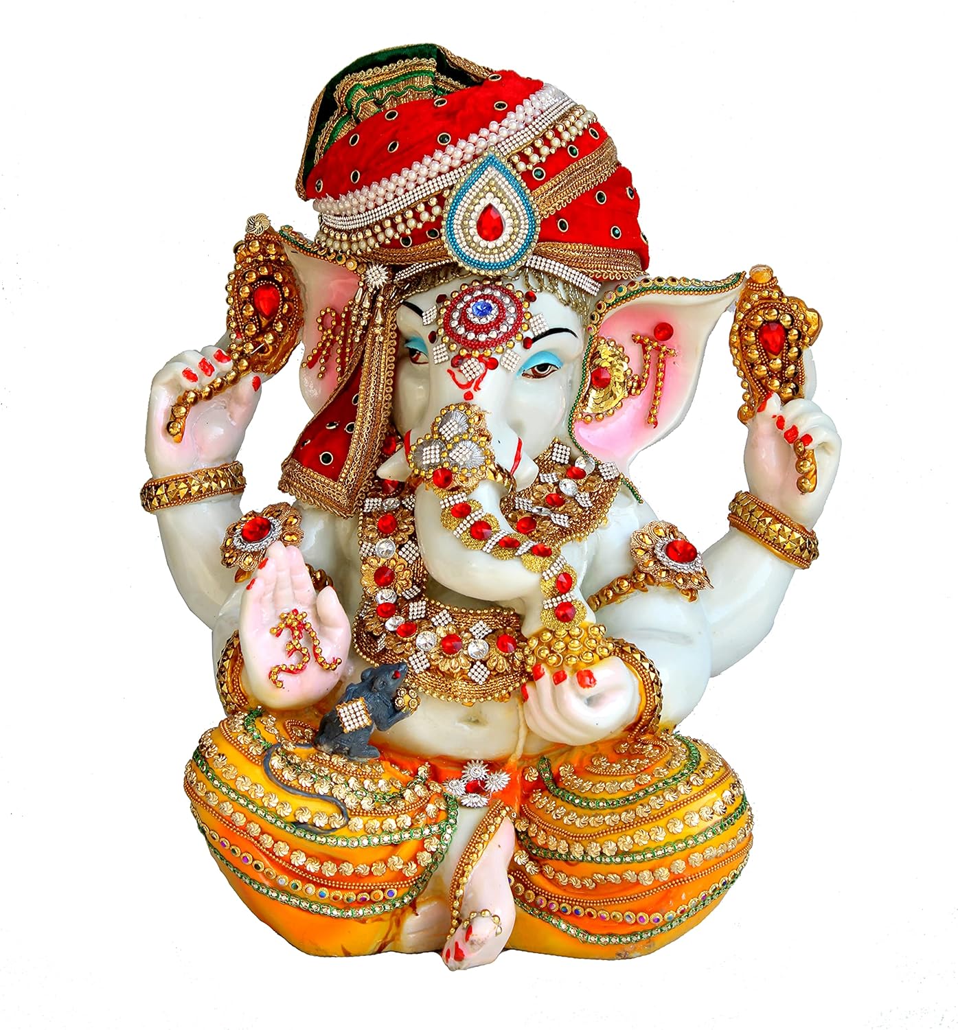 eSplanade Resin Ganesh Ganesha Ganpati Murti Idol Statue Sculpture - Big Size | Pooja idols | Home Decor - 17" Inches - Multi