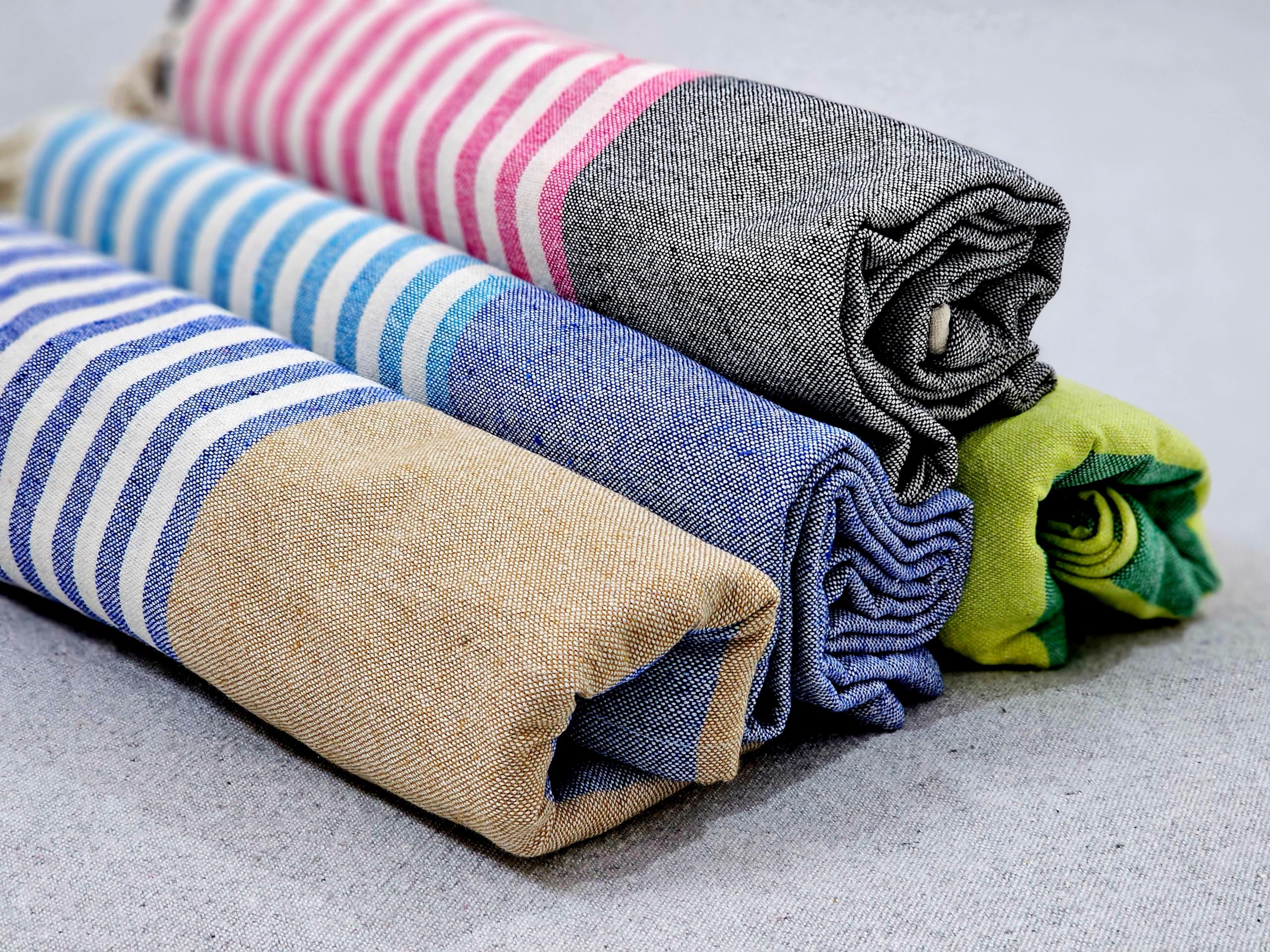 Turkish Beach Towel |100% Cotton Bath Towel | Ultra-Absorbent, Pool, Travel, Quick-Dry, Lightweight, Oversized, Sandproof| Fast Drying | Multi-Purpose Towels | Striped