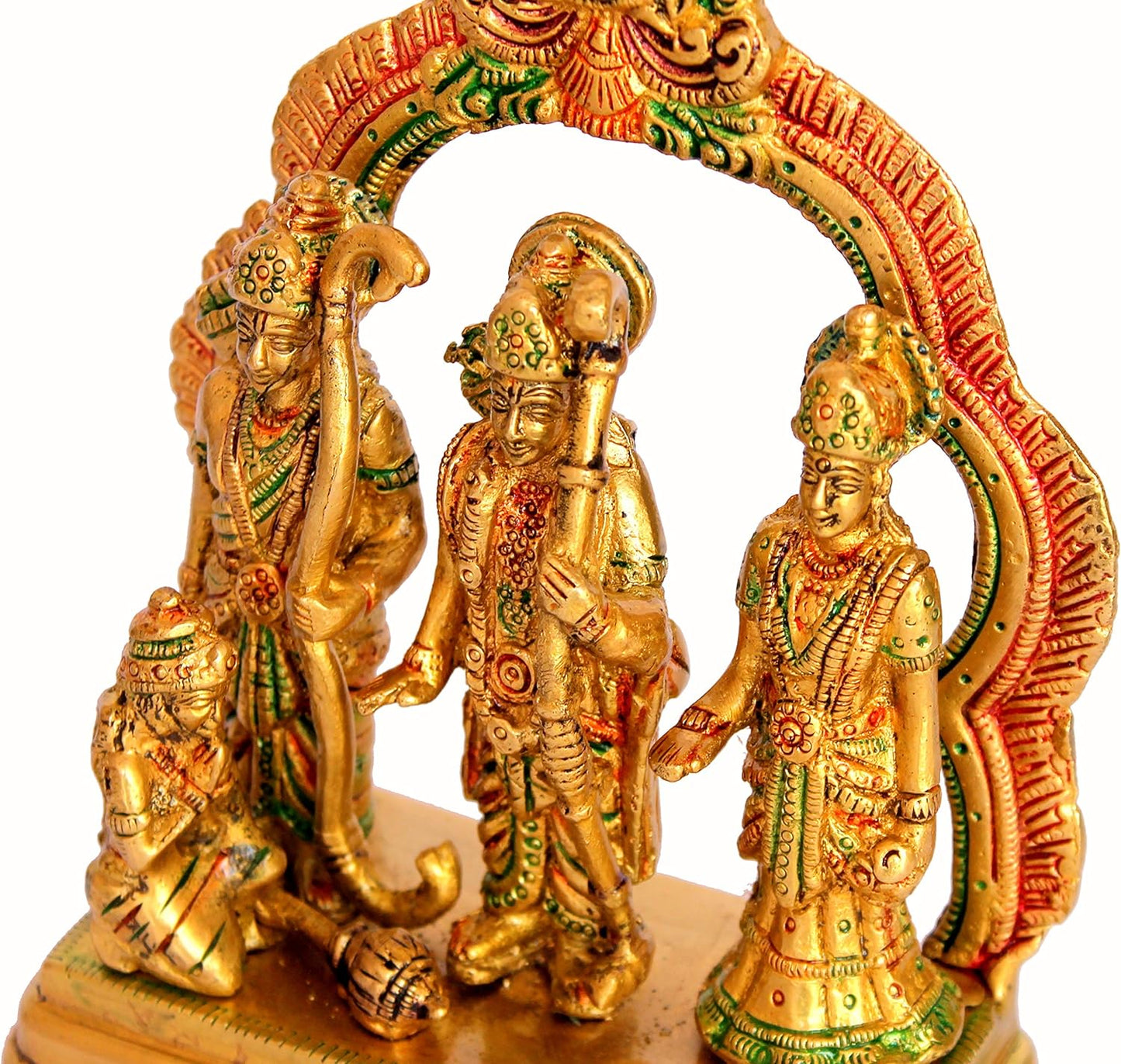 StonKraft - Brass Ram Darbar includes Rama, Sita, Laxman, Hanuman Murti Idol Statue Figurine | 6.75" inches