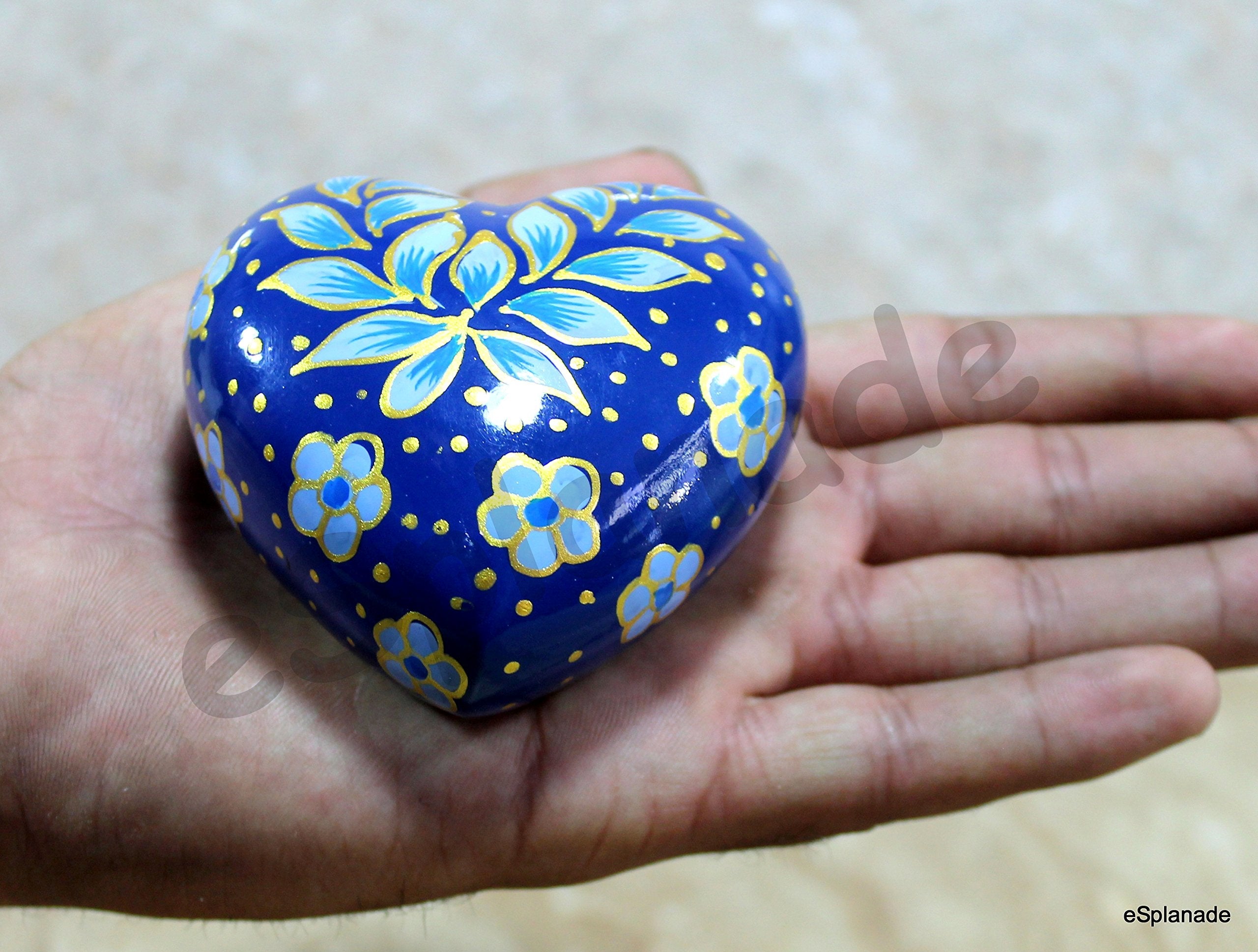 eSplanade Metal Mini Cremation Urn Heart-shaped Keepsake Memorial Jar Pot Container | Small Urn for Funeral Ashes Burial | Wave Textured Metal Keepsake with Stand | Multicolor