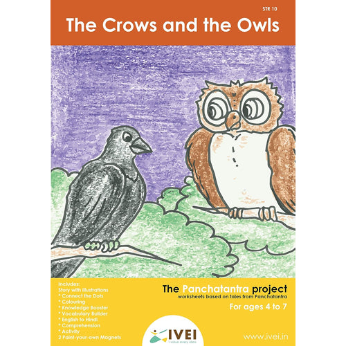 IVEI Panchatantra Kids Learning Book - Colouring Activity Worksheets - Creative Fun Activity and Education for Kids - The Crows and The Owls (Age 4 to 7 Years)
