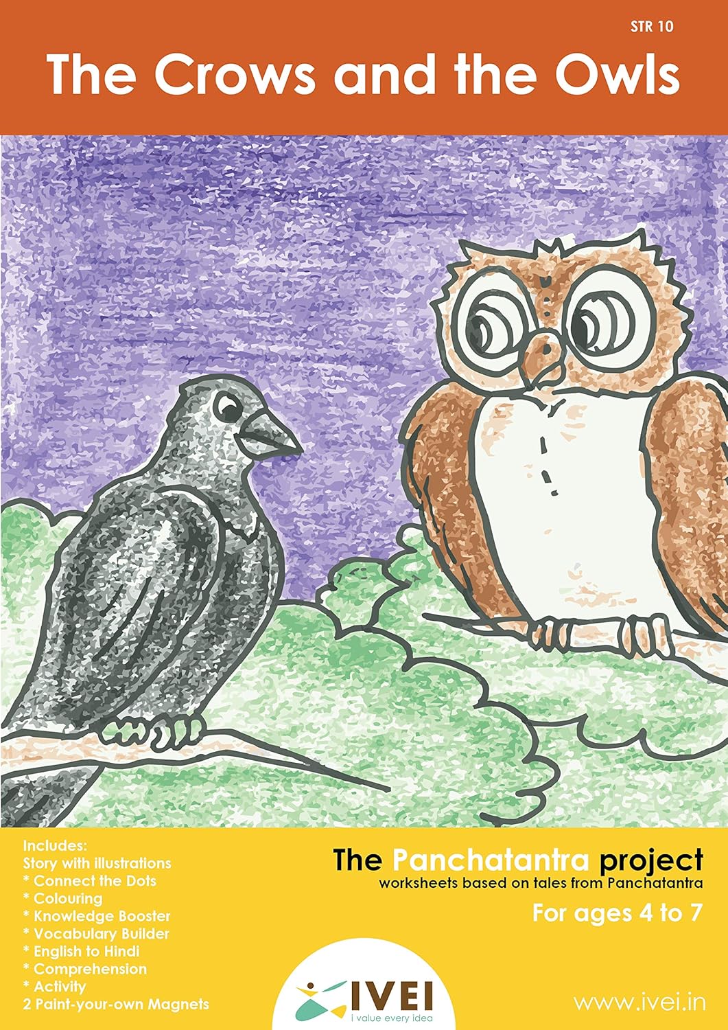 IVEI Panchatantra Kids Learning Book - Colouring Activity Worksheets - Creative Fun Activity and Education for Kids - The Crows and The Owls (Age 4 to 7 Years)