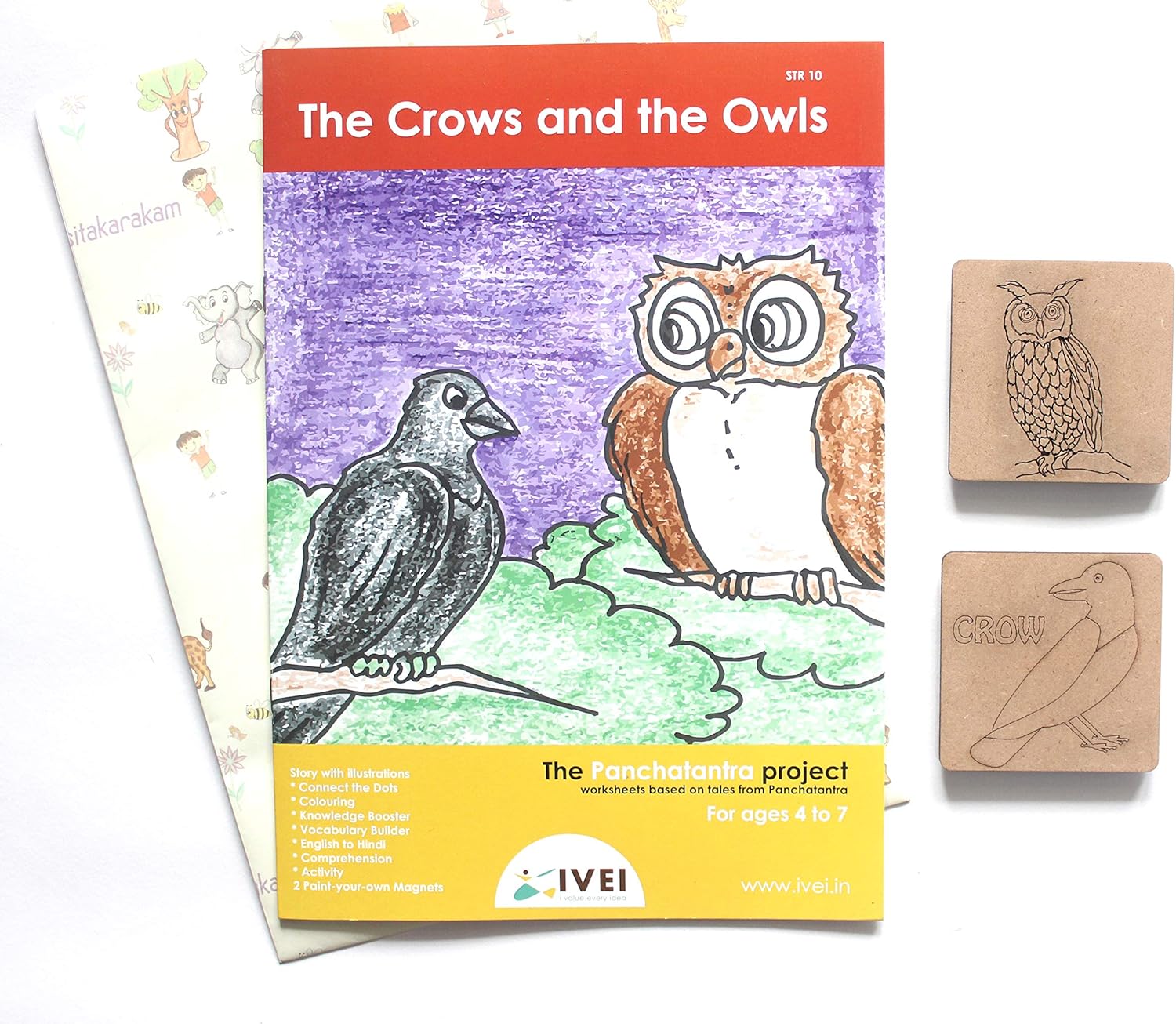 IVEI Panchatantra Kids Learning Book - Colouring Activity Worksheets - Creative Fun Activity and Education for Kids - The Crows and The Owls (Age 4 to 7 Years)