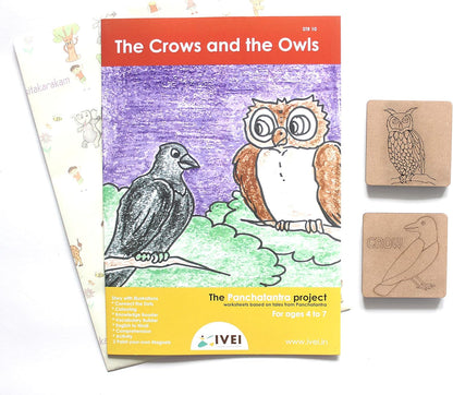 IVEI Panchatantra Kids Learning Book - Colouring Activity Worksheets - Creative Fun Activity and Education for Kids - The Crows and The Owls (Age 4 to 7 Years)