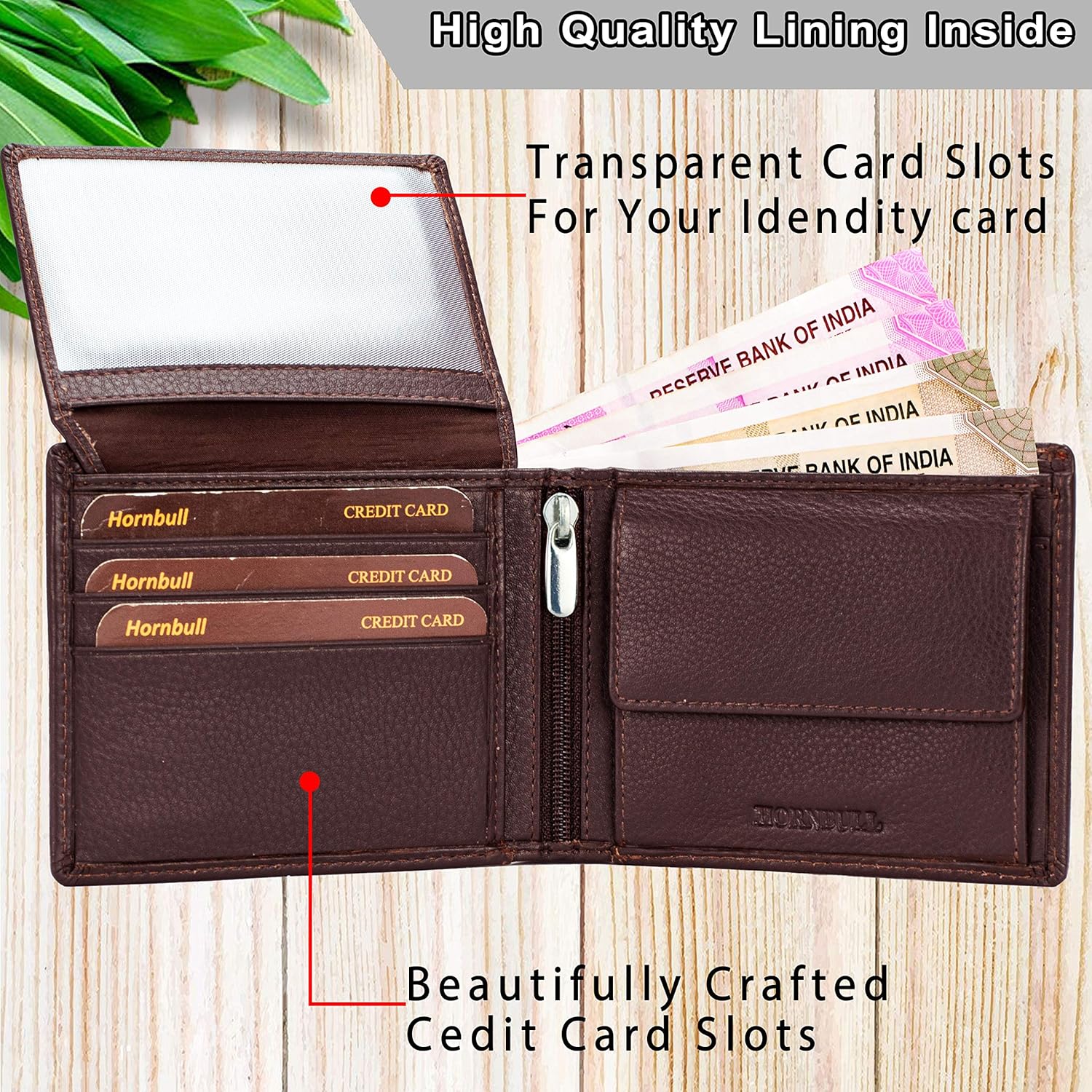 HORNBULL Mens Gift Combo Brown Wallet and Brown Belt | RFID Wallet for Men | Genuine Leather Men's Combo BW3095