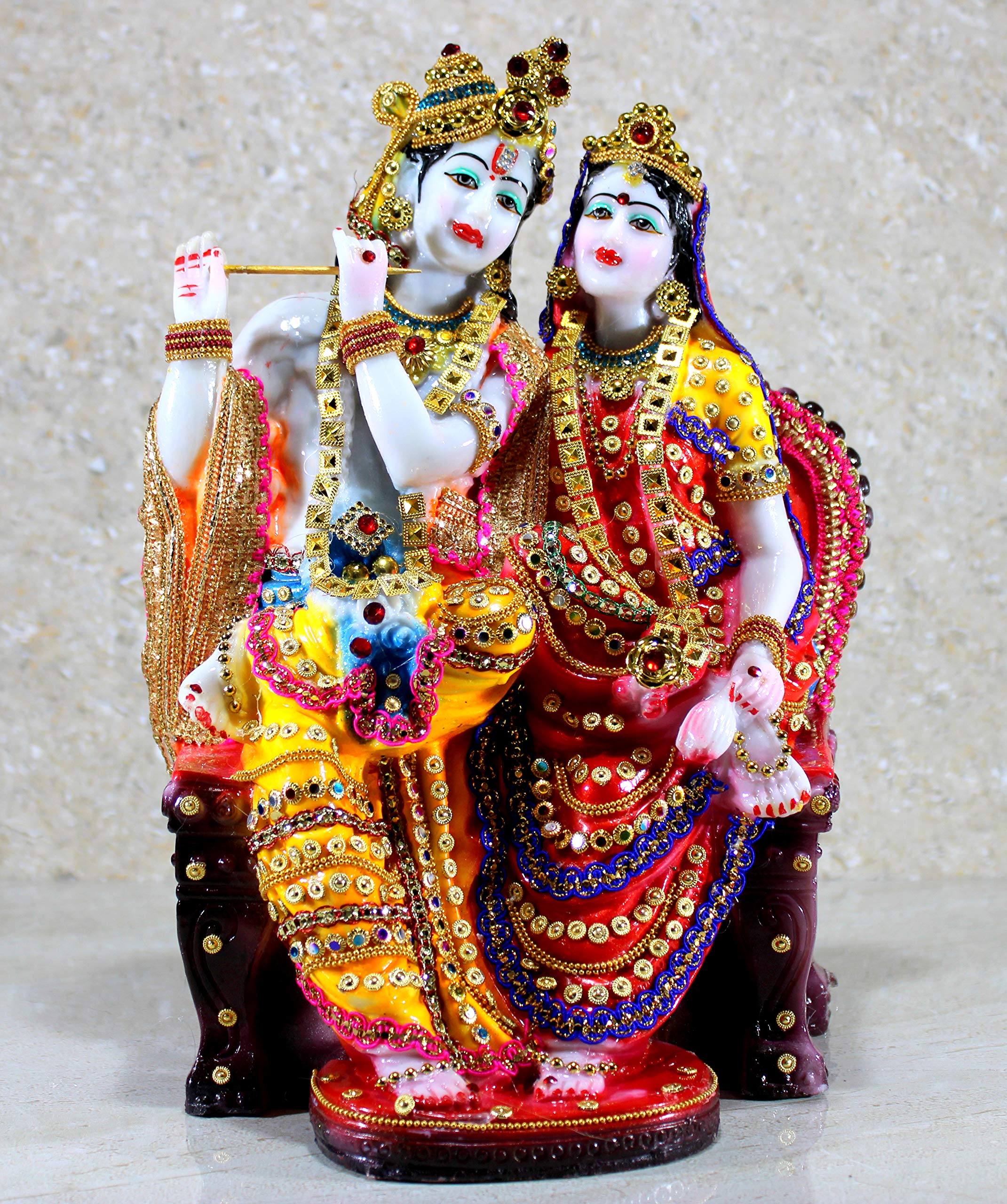 eSplanade Resin Radha Krishna Murti Idol Statue Sculpture for Home Temple and Decor