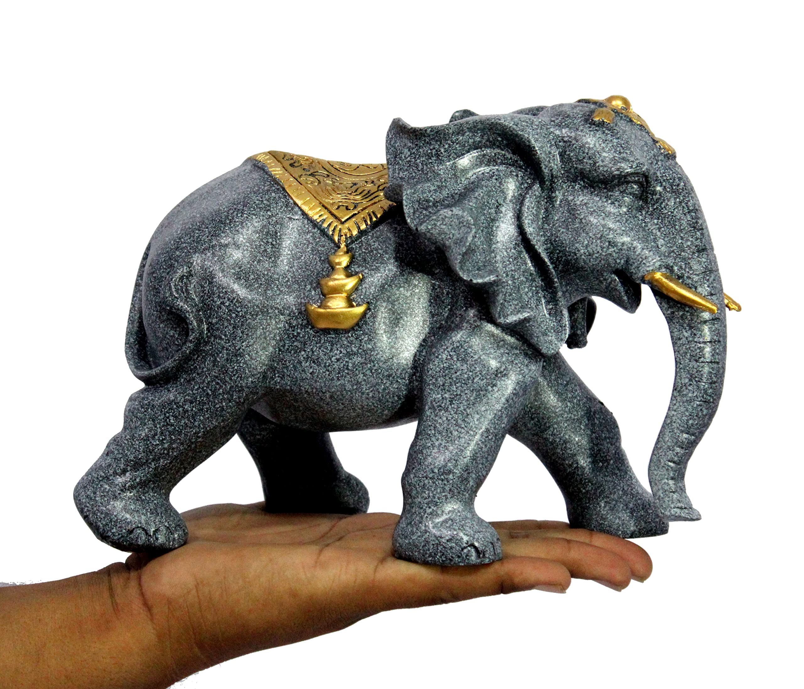 eSplanade Resin Elephant Pair Sculpture or Showpiece Feng Shui Vastu Brings Goodluck Home Decor (1620)
