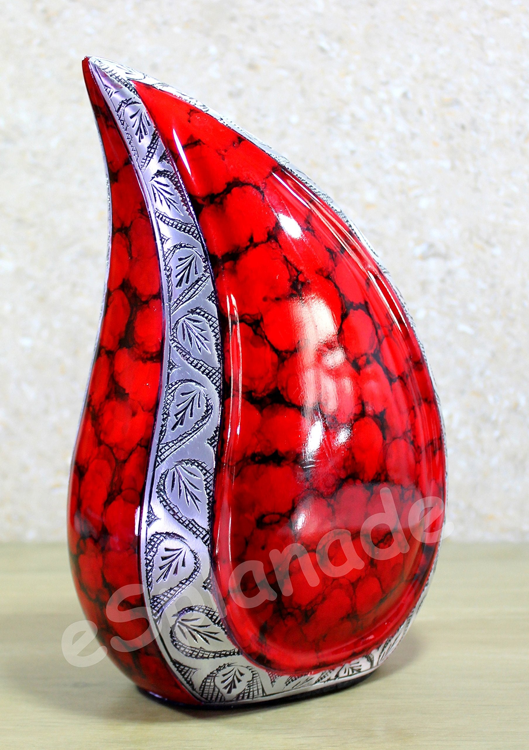 eSplanade Teardrop Cremation Urn Memorial Container Jar Pot | Cremation urn | Metal urn | Burial urn