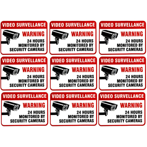 eSplanade Video Surveillance Monitoring by Security Camera Sign Decal Sticker - Easy to Mount Weather Resistant Long Lasting Ink Size (2.5
