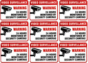 eSplanade Video Surveillance Monitoring by Security Camera Sign Decal Sticker - Easy to Mount Weather Resistant Long Lasting Ink Size (2.5" x 3.5")