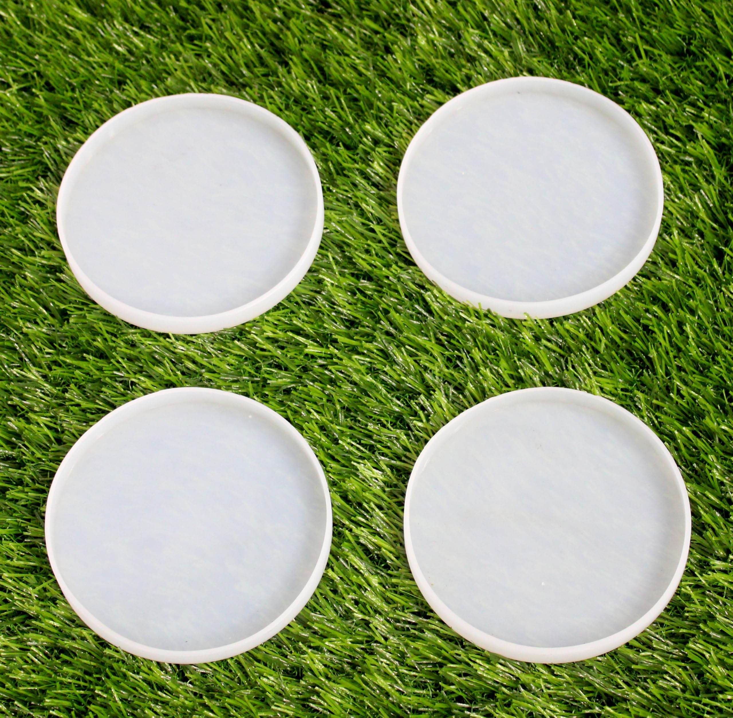 IVEI Circle Coaster Mold 4 inch - Set of 4 Durable, Flexible Silicone Mold for DIY Resin Coasters, Home Decor, and Crafting Projects - Easy Release, Reusable, Non-Stick (Coaster Set)
