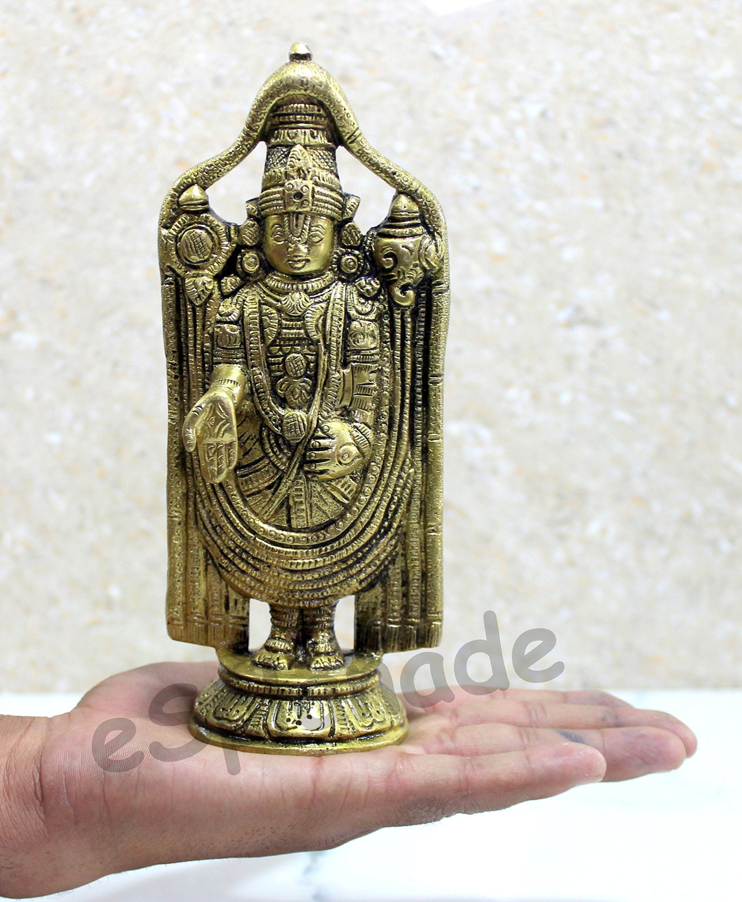 eSplanade - 6" Brass Balaji Venkatesh Tirupati Statue Murti Idol | Pooja Idols | Tirupathi Balaji | Home Decor | Brass Statue