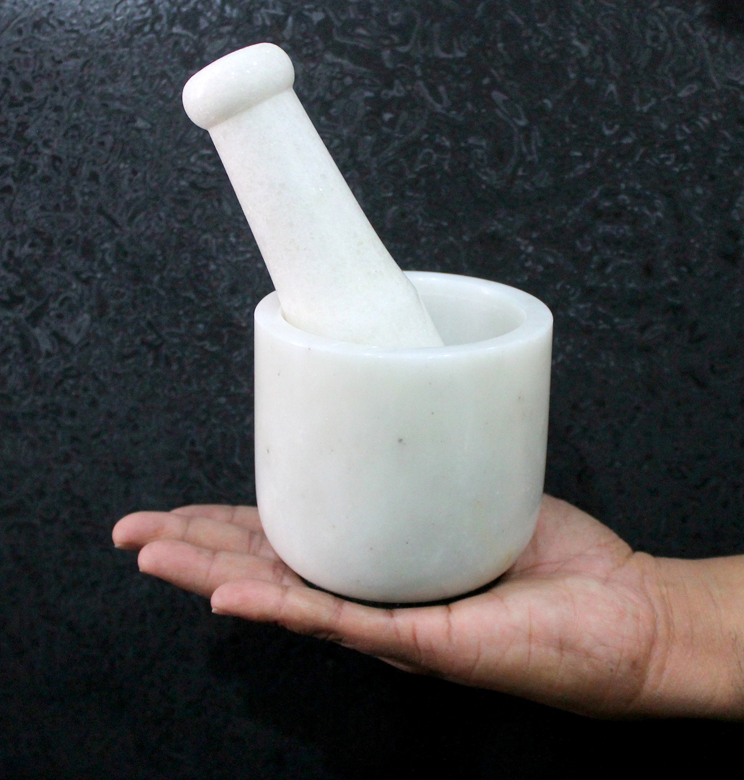 KLEO Natural Stone Mortar and Pestle Set as Spice Grinder, Medicine Masher - Okhli and Musal (All Colours)