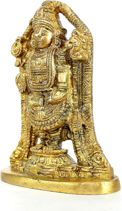 Esplanade - Brass Balaji Venkatesh Tirupati Statue (4.75", Standard, Golden)