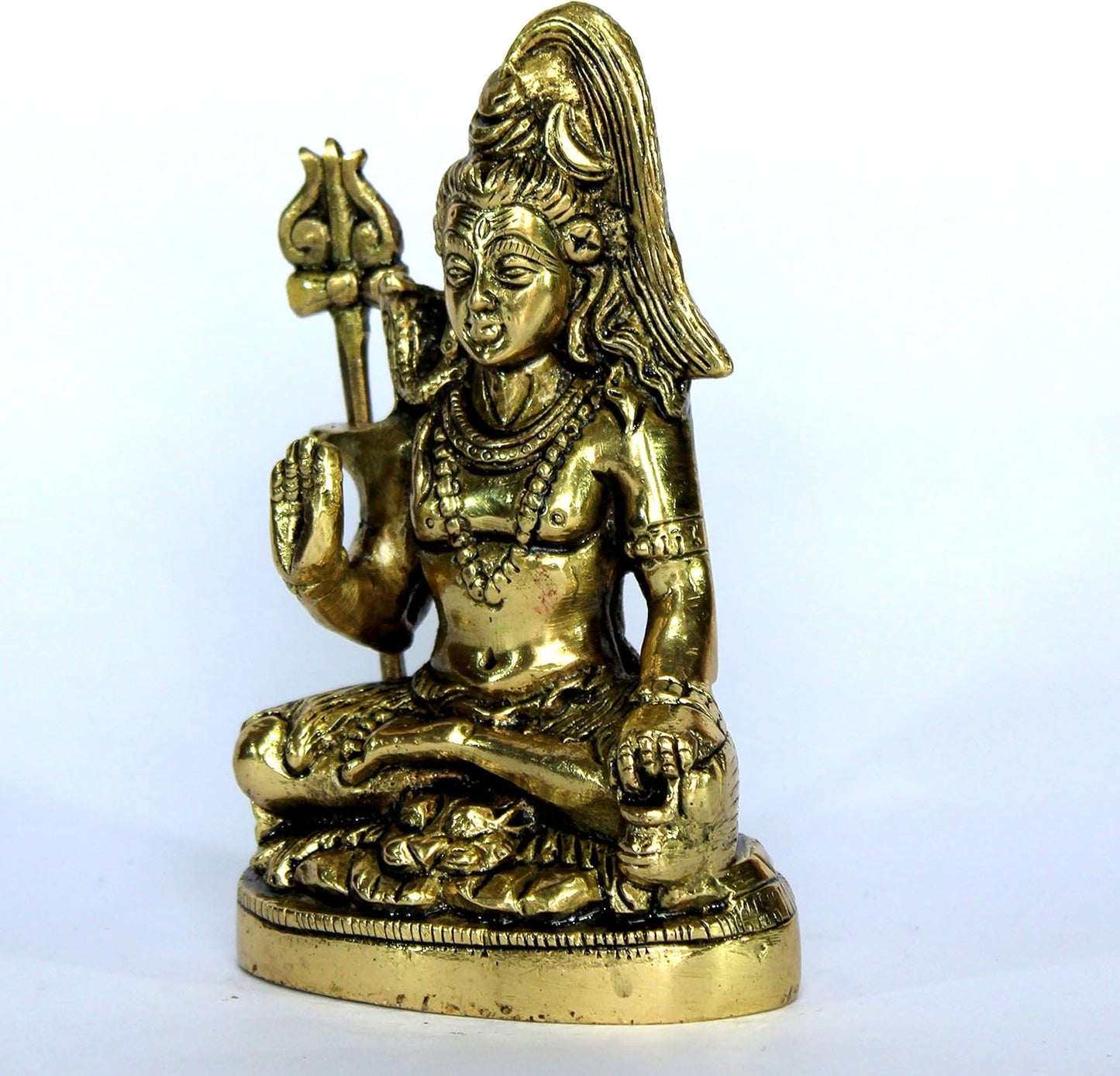 eSplanade 5" Brass Shiva Shiv Adiyogi Natraj Idol Murti Sculpture (Brass Shiva)