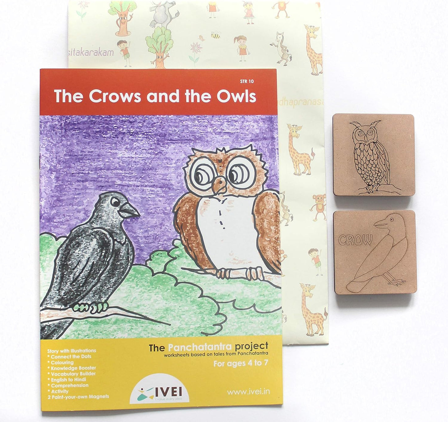 IVEI Panchatantra Kids Learning Book - Colouring Activity Worksheets - Creative Fun Activity and Education for Kids - The Crows and The Owls (Age 4 to 7 Years)