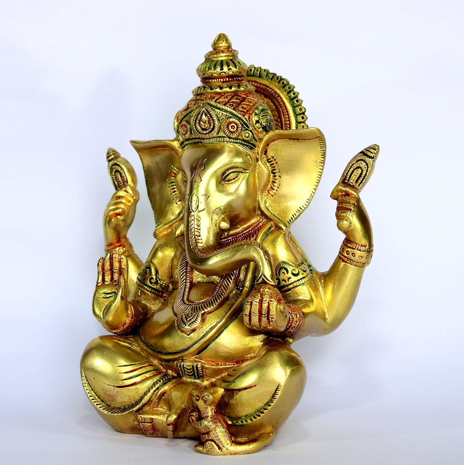 eSplanade 7.5" Ganesha Brass Showpiece | Home Decor | Ganesh Ganesha Ganpati Ganapati Murti Idol (Sitting Ganesha)
