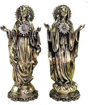 eSplanade Brass Jesus Christ and Mother Mary | Religious Statues | Holy Statue of Christian| 16" & 5.75" Inches
