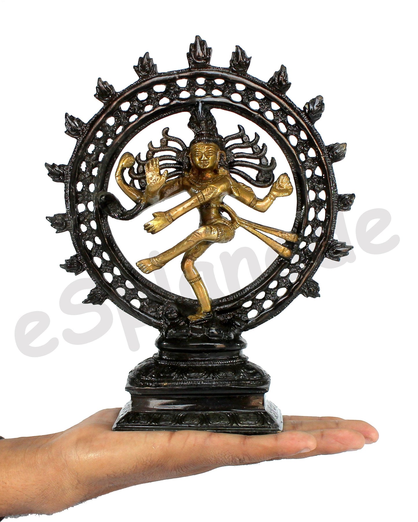 eSplanade Brass Shiva Shiv Bholenath Trishul Trident with Damru - 11" Inches