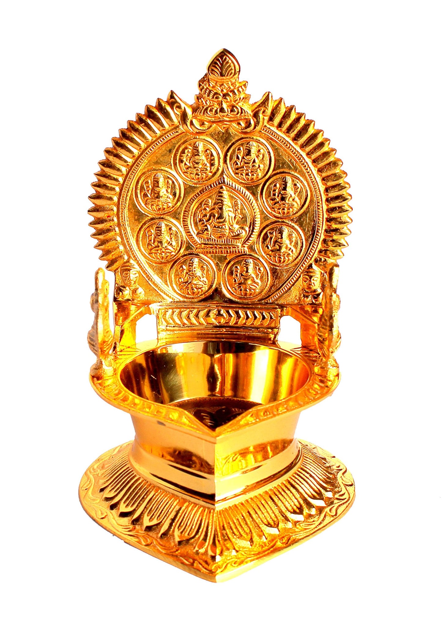 StonKraft Traditionally Carved Engraved Brass Deepak , Oil lamp , Diya Pooja Item