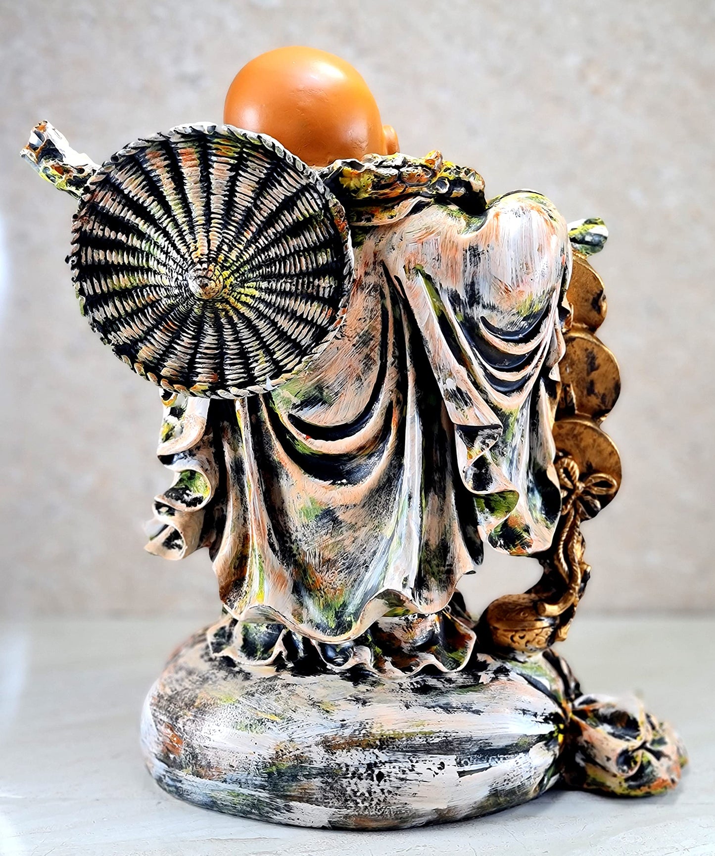 eSplanade Laughing Buddha Statue for Money, Wealth & Good Luck | Resin Home Decor Item for Living Room, Office Table Desk, Shelf | Feng Shui Showpiece, Idol & Figurine | House Warming Gift, 6.5"