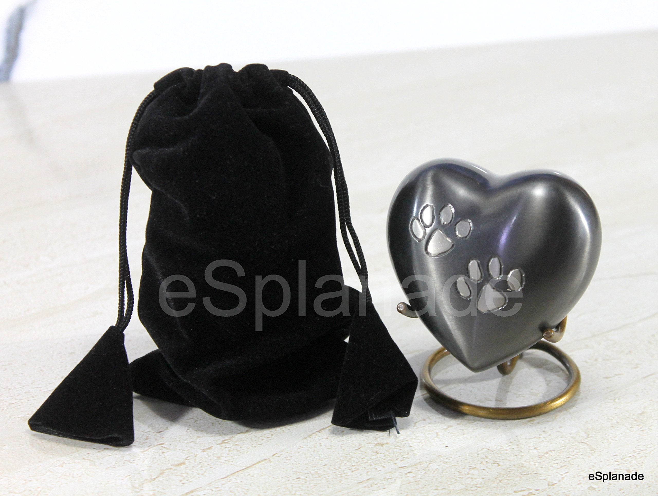 eSplanade cat Dog pet Cremation Mini Heart urn Keepsake Memorial | Small urn for Ashes Funeral Burial