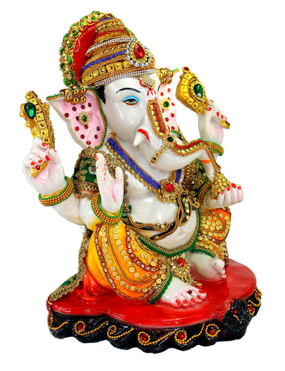 eSplanade Resin Ganesh Ganesha Ganpati Murti Idol Statue Sculpture (13") | Pooja Idols | Home Decor