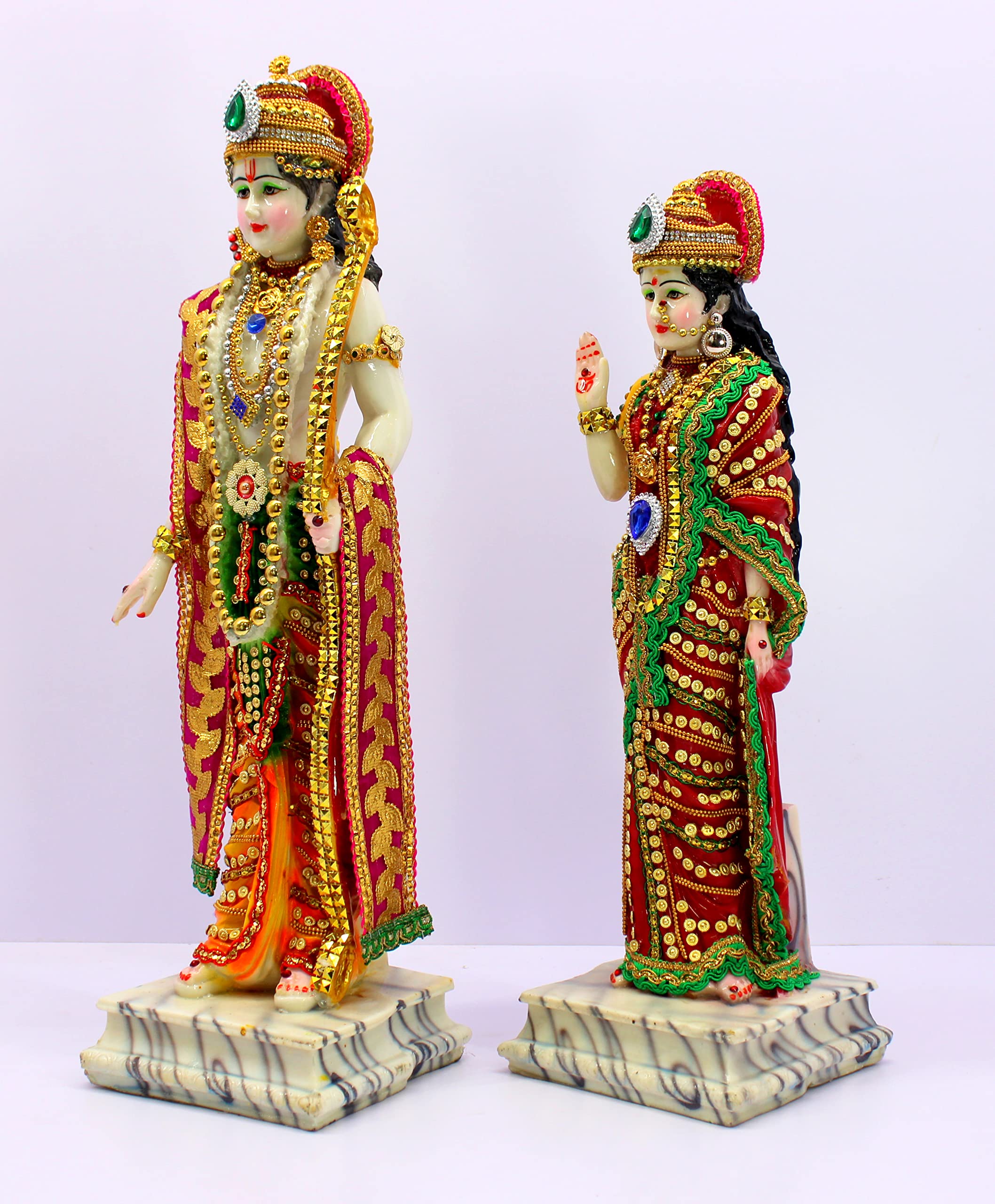 eSplanade Ram ji Shri Ram and Sita Maa Murti Idol Statue Sculpture | Decorative Items - Home Decor | Resin - Multi - 18" Inches (Big Size)