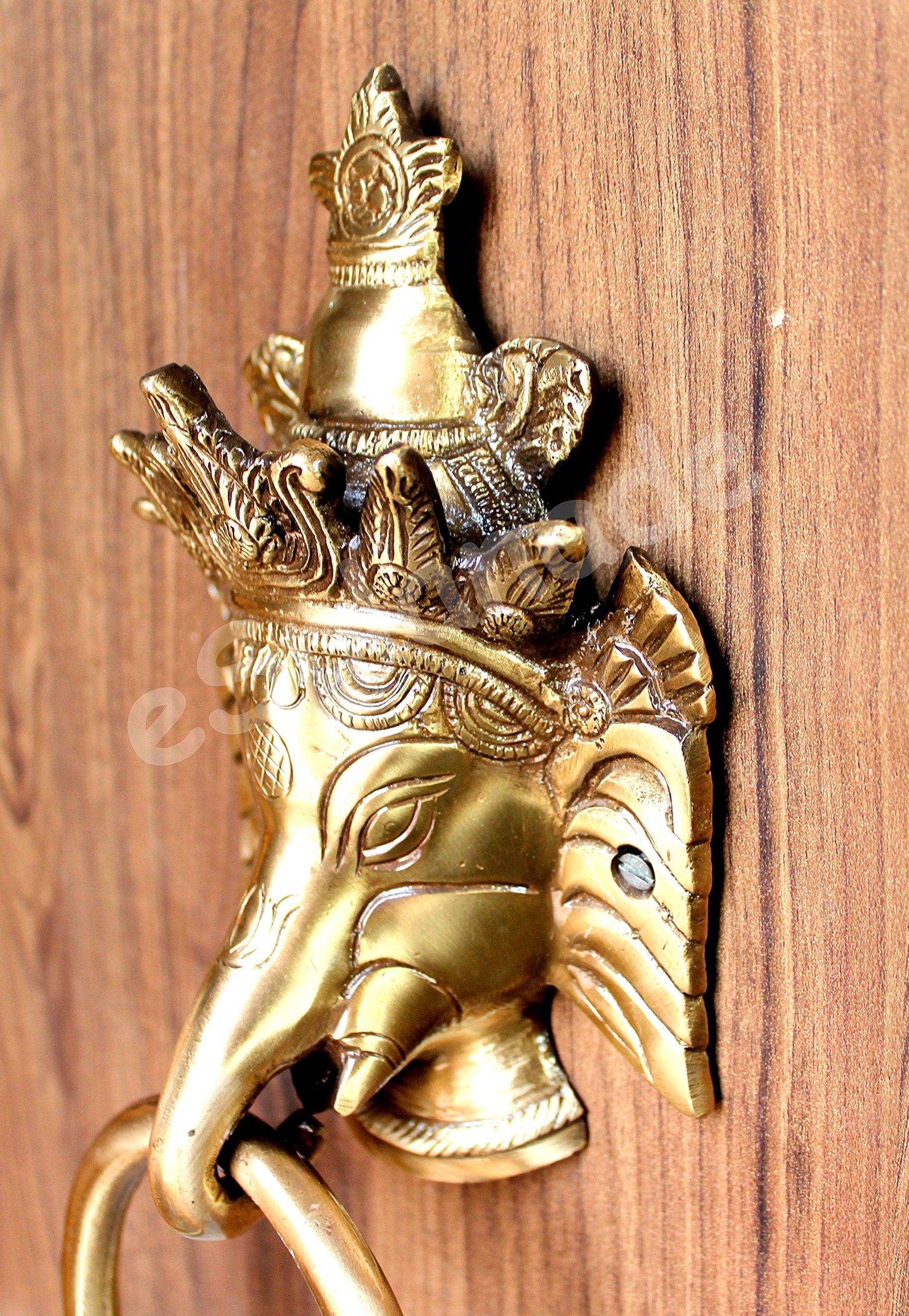 eSplanade Horse Rabbit Reindeer Elephant Brass Door Knockers | Door Decor Accessories | Brass Gate Knockers (Reindeer, Ganesh, Horse, Buddha, Elephant))