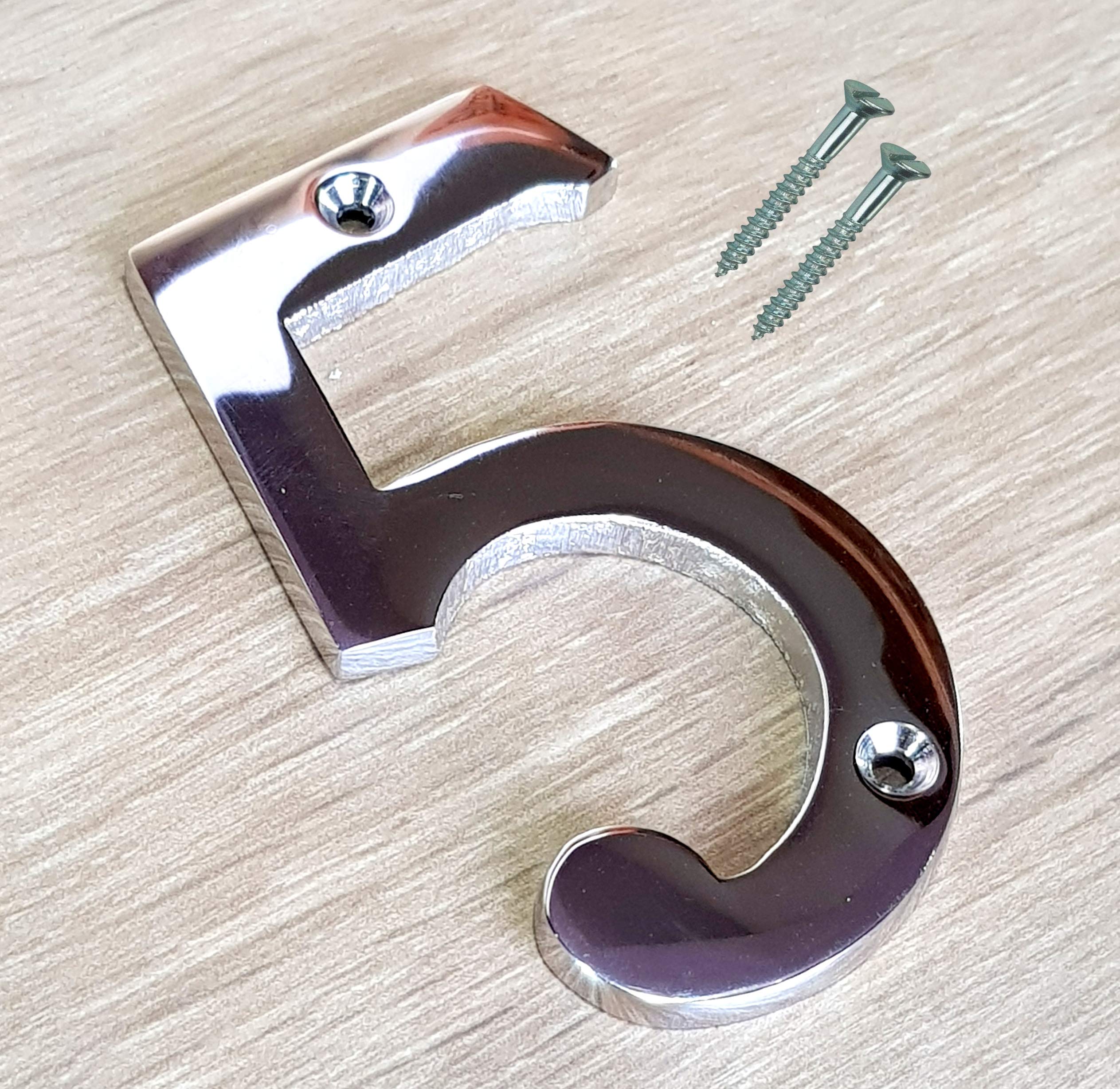 eSplanade 4" Brass House Hotel Door Number Plaque Sticky Numeric Numerical Digit 0-9