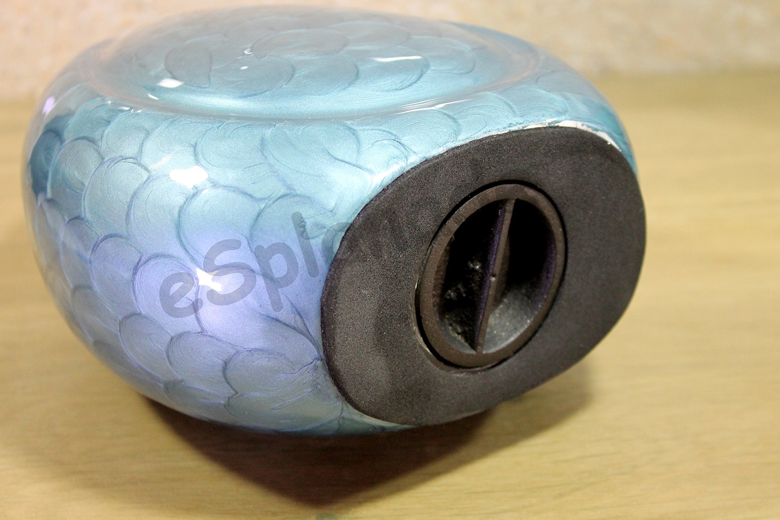 eSplanade Metal Cremation Urn Memorial Jar Pot Container | Full Size Embossed Urn for Ashes Funeral Burial | Teardrop Metal Urns | Dark Blue, Sky blue, Violet - 10" Inches