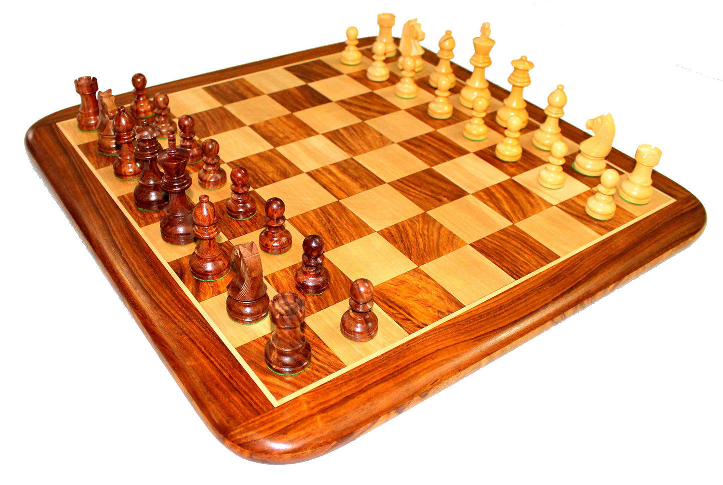 StonKraft 21" X 21? Collectible Acacia Wood Chess Game Board Set+Wooden Crafted Pieces