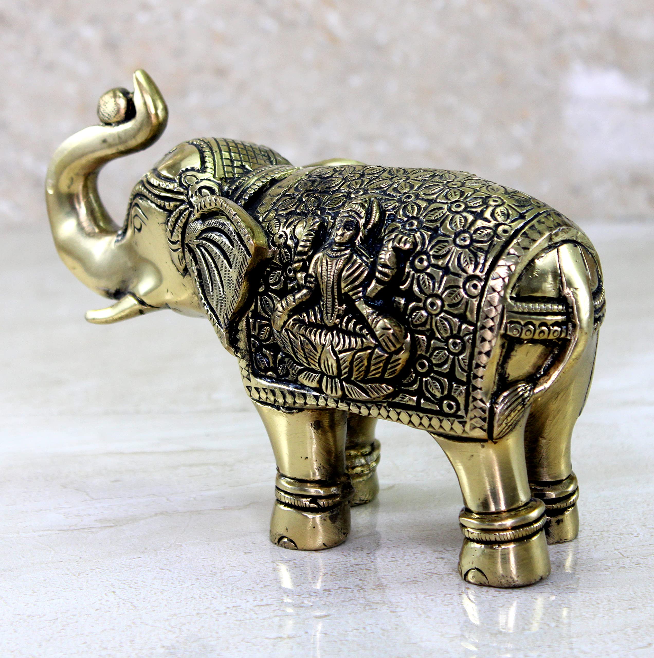 ESPLANADE Elephant Savari/Safari Brass Pen Holder for Desk, Office, and Home | Office Organiser | Desk Organizer | Pen Stand