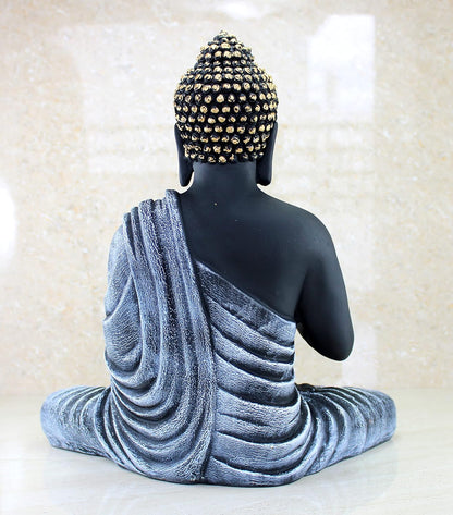 eSplanade Resin Meditating Buddha Showpiece | Home Decor | Idol Statue Figurine Murti | Tibetan Buddhist Statue - 14" Inches Height - Big Size